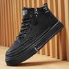 High Quality Men's Casual Shoes Fashion Leather Board Shoes Comfortable Platform Short Ankle Boots Slip On Man Walking Sneakers