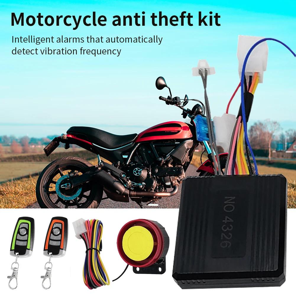 12V Motorcycle Burglar Alarm 1 Way Anti-theft Alert Motorcycle Alarm Without Installation Bicycle Burglar Alarm Car Alert