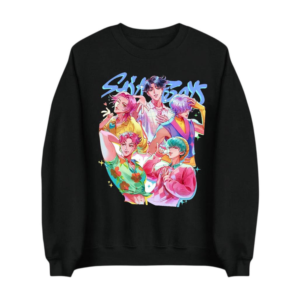 Damenmode Lässig Bedruckt Lässig Langarm Rundhals Sweatshirt Top