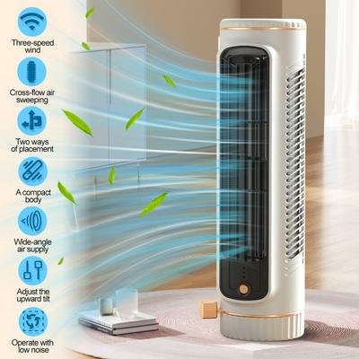 Bladeless Fan Electric Portable Cooling Air Fans Silent Fans Humidifier Air Conditioner Circulating Fan 3 Speeds Adjustable