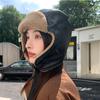 Thunderbolt Hat Fashion Male Winter Thickened Pilot Cycling Ear Protection PU Leather Female Warm Waterproof Lamb's Wool
