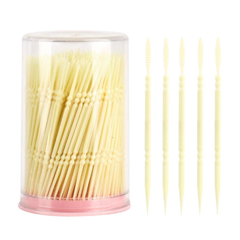 Safe Toothpicks Two Head Design Fin Tip  Tooth Cleaners For Dental Care Travel Friendly Plastic Cleaning Tool 1pc
