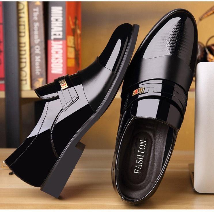 Herren Lederschuhe Business Formale Schuhe Britische Koreanische Version Slip On Casual Lederschuhe Youth Hundred Tide Lederschuhe