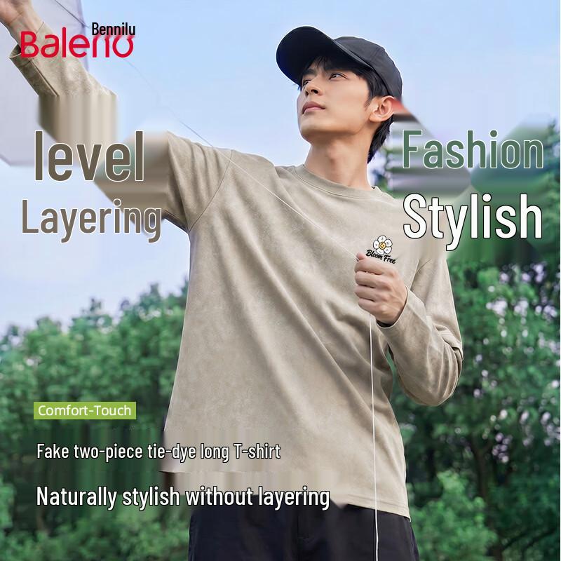Baleno Men s Faux Two-Piece Long-Sleeve T-Shirt L