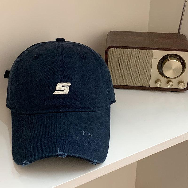 Baseball Hat for Women's American Retro Letters Korean Versatile Face Showing Small Soft Top Trendy Duck Tongue Cap