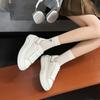 Leather retro little white shoes women's 2025 spring new love McQueen versatile thick-soled heightening casual sports board shoes