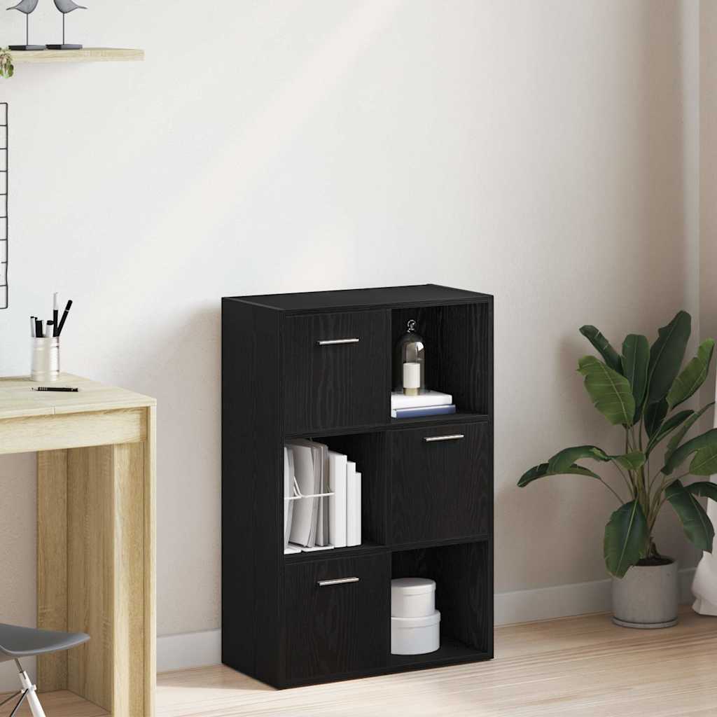 vidaXL Bücherregal/Raumteiler Schwarze Eiche 60,5x30x90cm Holzwerkstoff schwarz