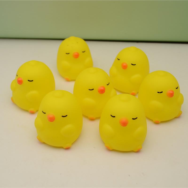Chubby Yellow Chicken: Cute Fluffy Stress Relief Rubber Toy