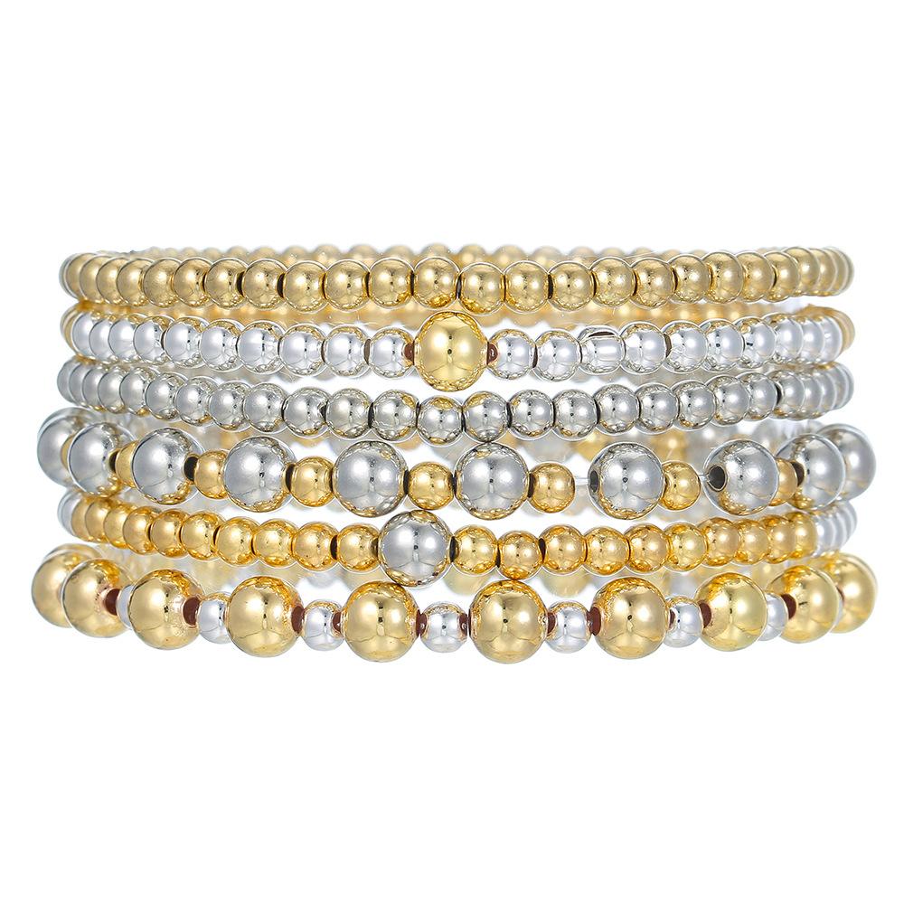European and American jewelry niche design cross bracelet set sweet cool beaded stacked shell pearl bracelet