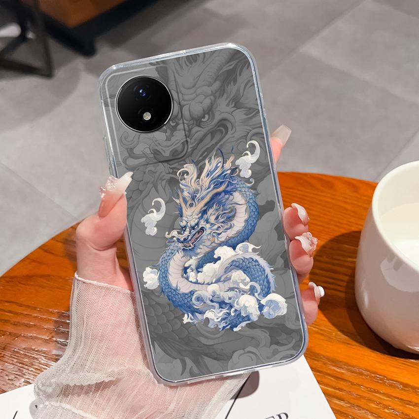 For Vivo Y02 Y02A Y02S Y10 Y11 Y12 Y12a Y15 Y15a Y16 Y17 Y19 Clear TPU Cases Ocean Whale Pattern Anti Drop Back Covers For Vivo Silicone Phone Housing