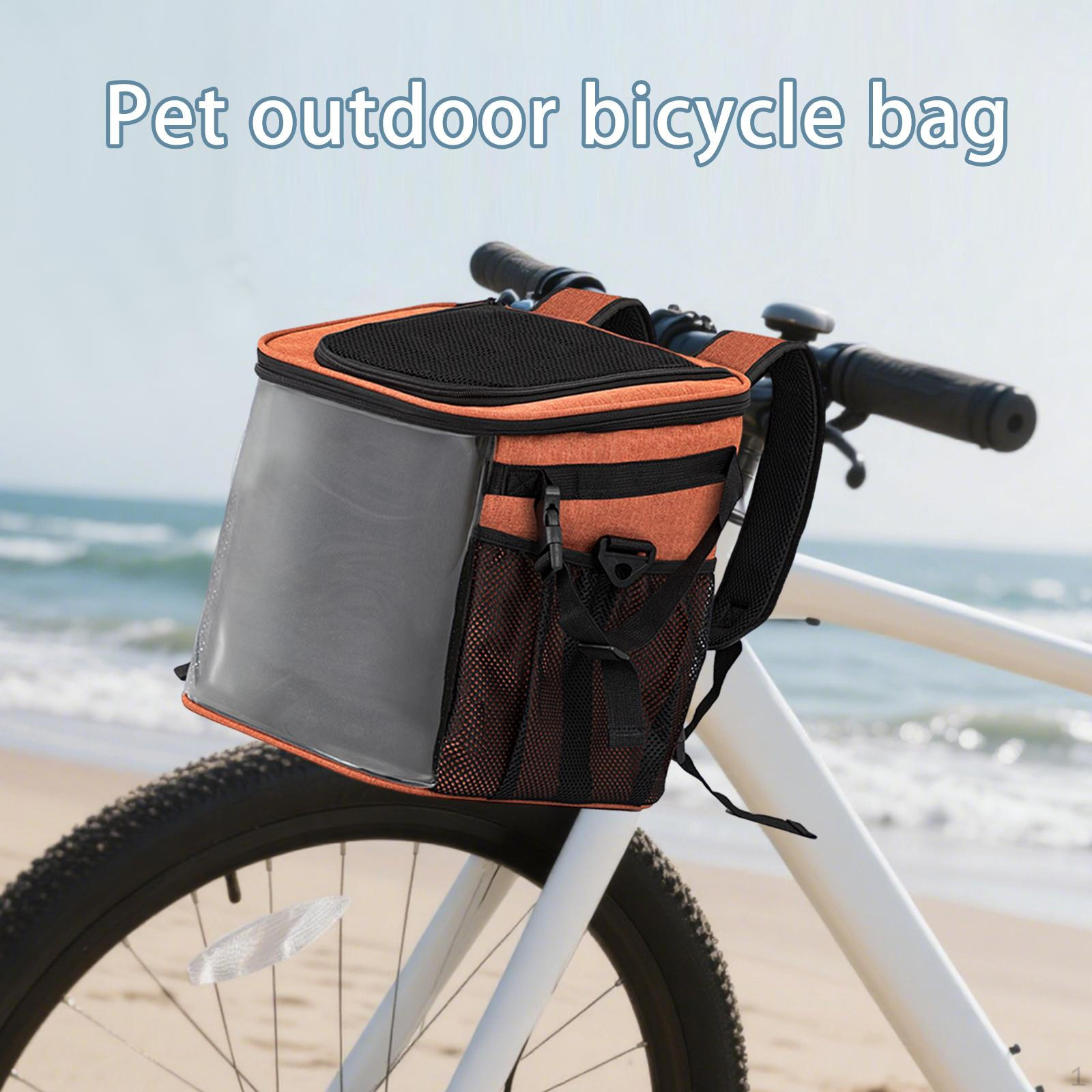 

Велосипедная переноска для собак для маленьких и средних питомцев, легко устанавливаемая передняя сумка для велосипеда оранжевый