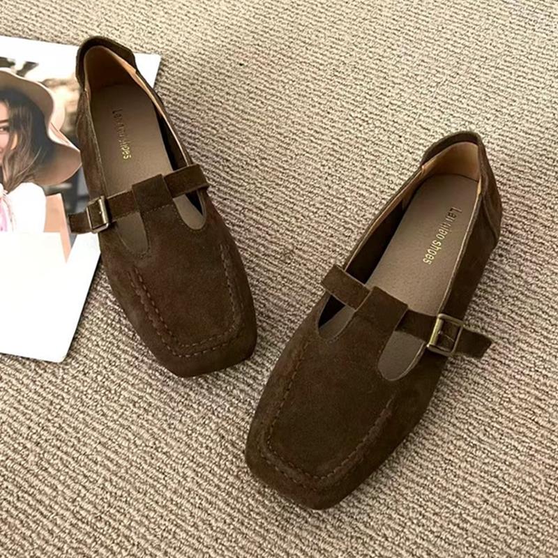 Fashion AIYUQI Women's Mary Jane Shoes Retro 2025 New Genuine Leather Female Shoes Slip-on Large Size Square-toe Loafers For Women