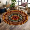 Colorful Circular Pattern Design Print Round Rug, Living Room, Bedroom, Playroom Carpet, Non Slip Floor Mat, Gift