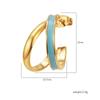 Stainless steel earrings cold wind personalized earrings C-shaped temperament simple oiling drip earrings