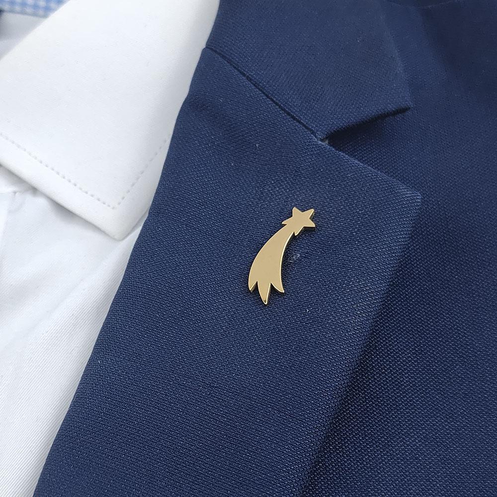 Stellar Mango Element Stainless Steel Brooch, Classic Fashion Badge, Banquet/Speech/Business Universal Lapel Jewelry.