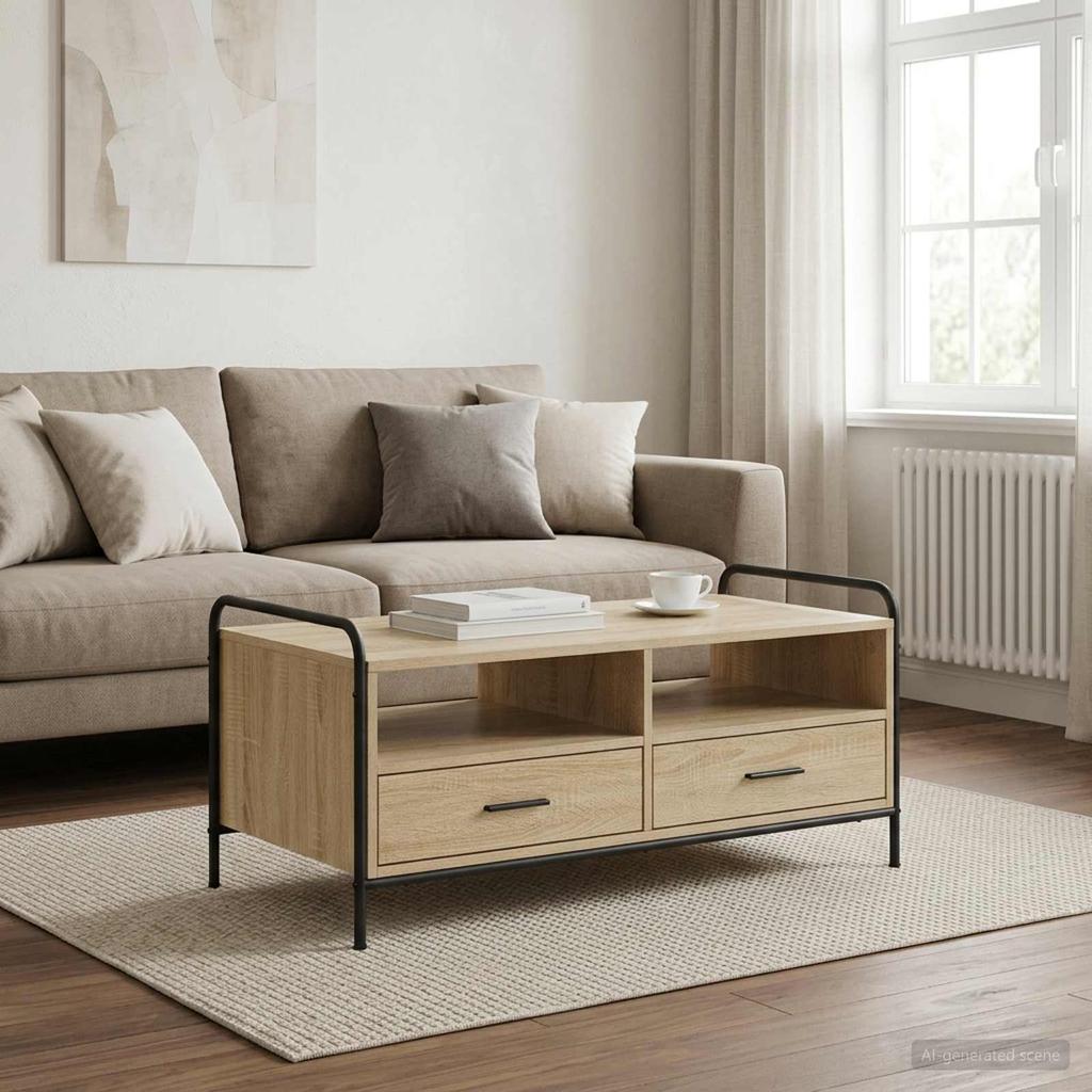 Coffee Table Sonoma Oak 99.5 x 49 x 46 cm Engineered Wood