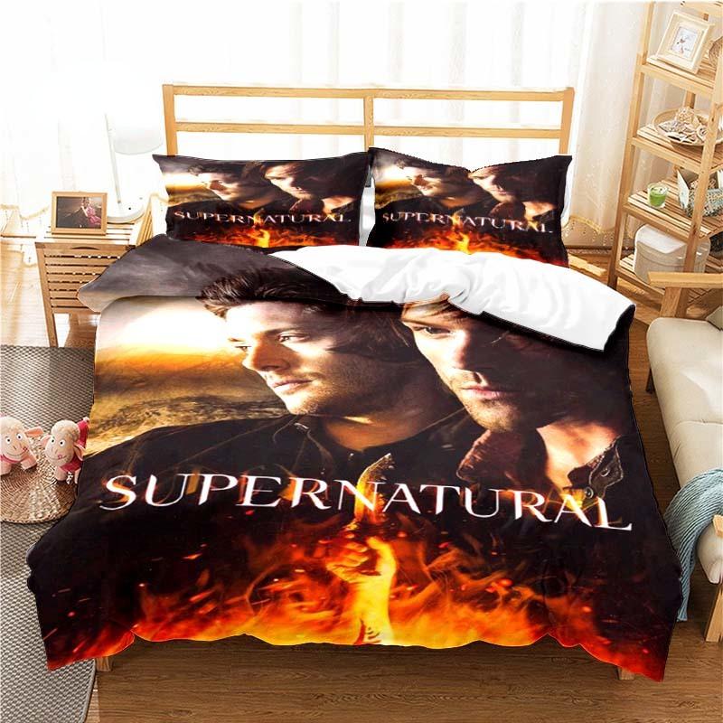 Supernatural Pattern Duvet Cover Set Bedding for Aldult Kids Bed Set Game Quilt Cover Comforter Cover Bedding Set
