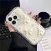 For iPhone 15 Pro Case 3D Butterfly Bow Pearl Design Clear Edge TPU Phone Back Cover