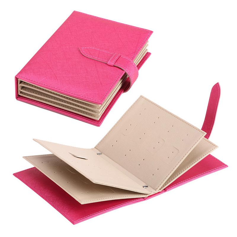

Multifunctional Earrings Storage Book Creative Jewelry Box Leather Earrings Storage Book Organizer Rings Ear Stud Holder
