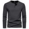 Men Solid Color Long Sleeve Casual Basic Bottoming T Shirt For Daily Wear