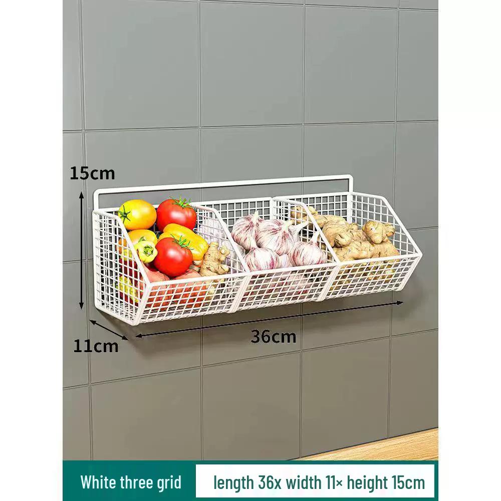 Scaffale Multifunzionale da Cucina da Parete per Verdura e Spezie