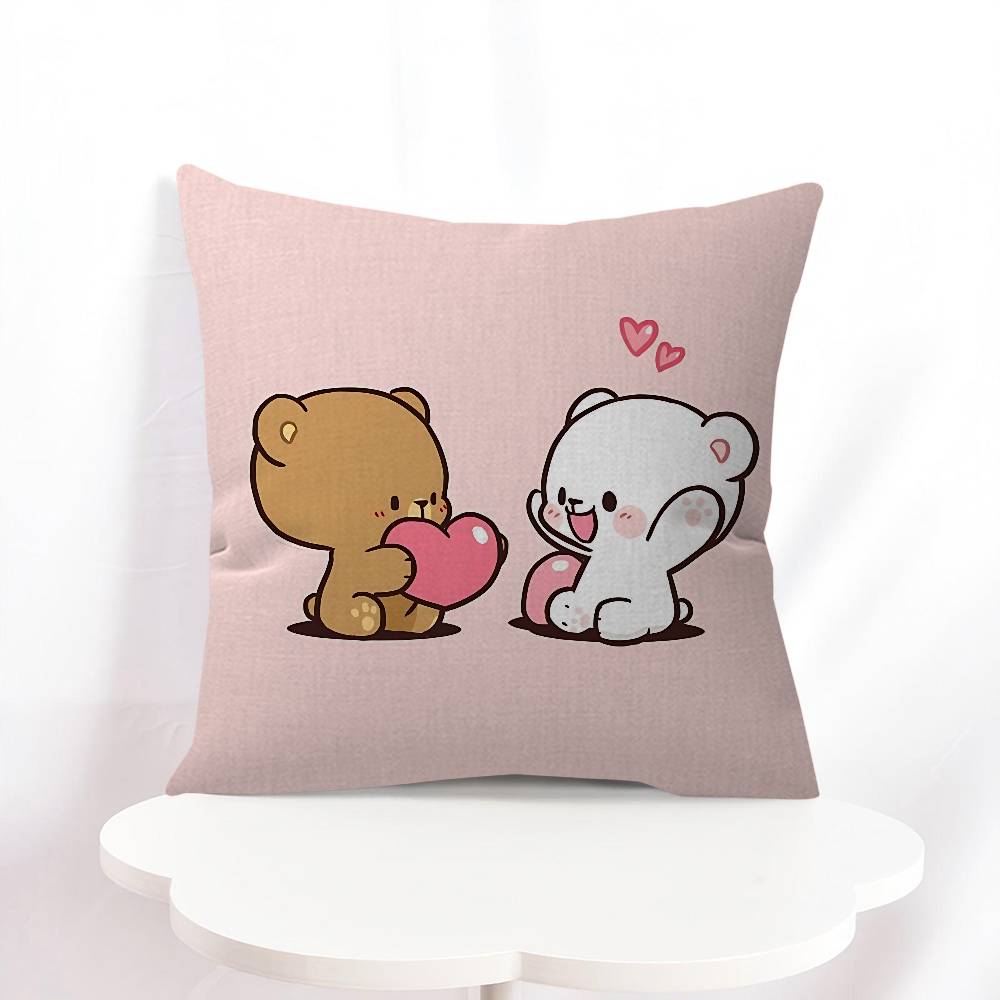 

М-Молоко и Мокка Мультяшный Декоративный Эстетика Комнаты Наволочка Домашний Декор Спальня Диван Кровать Чехол для Подушки 45x45 16x16Inch