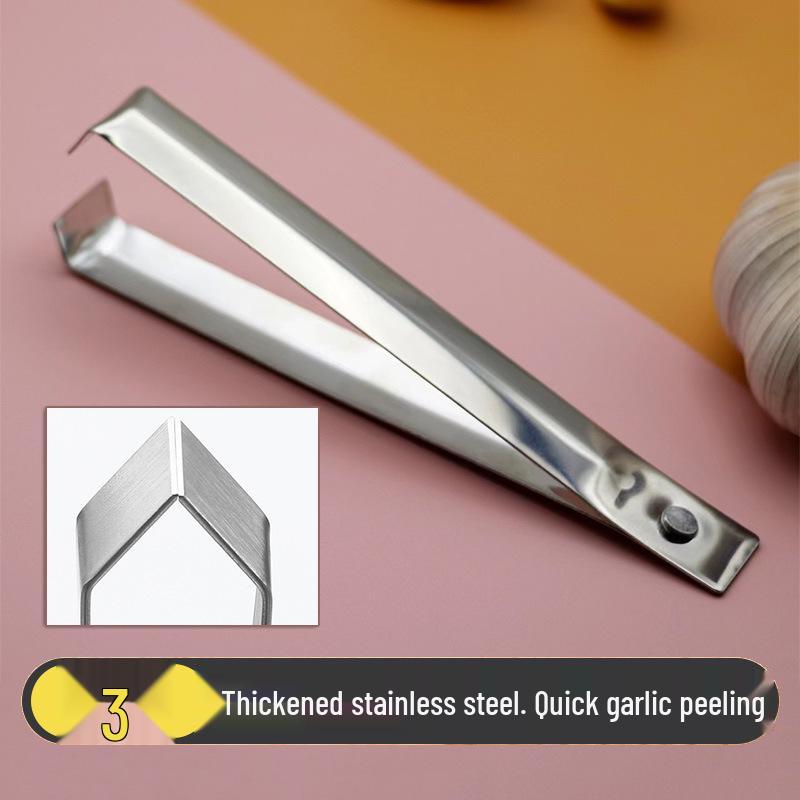 Stainless Steel Garlic Skin Peeler Clip for Quick Manual Peeling