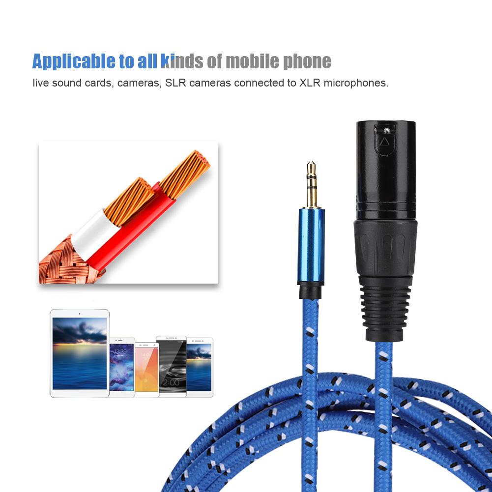 3 Meters 3.5mm Stereo Male to XLR Male Adapter Audio Cable Patch Cord Accessories