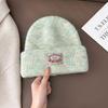 Autumn and Winter Women's Warm Patch Fashion Trend Versatile Ins Wool Hat Personality Big Head Circumference Bag Head Show Face Small Cold Hat