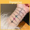 Cross Charm Adjustable Bracelet With Cubic Zirconia For Stylish Womens Accessories