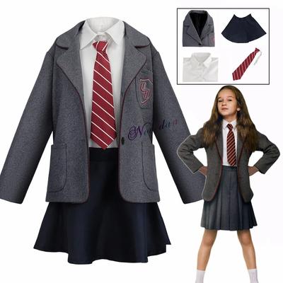 Film Matilda Cosplay Kostým Školní Uniforma Kabát Sukně Kravata Roald Dahls Matilda the Musical Kostým Oblek Děti Pro Dívky Ženy