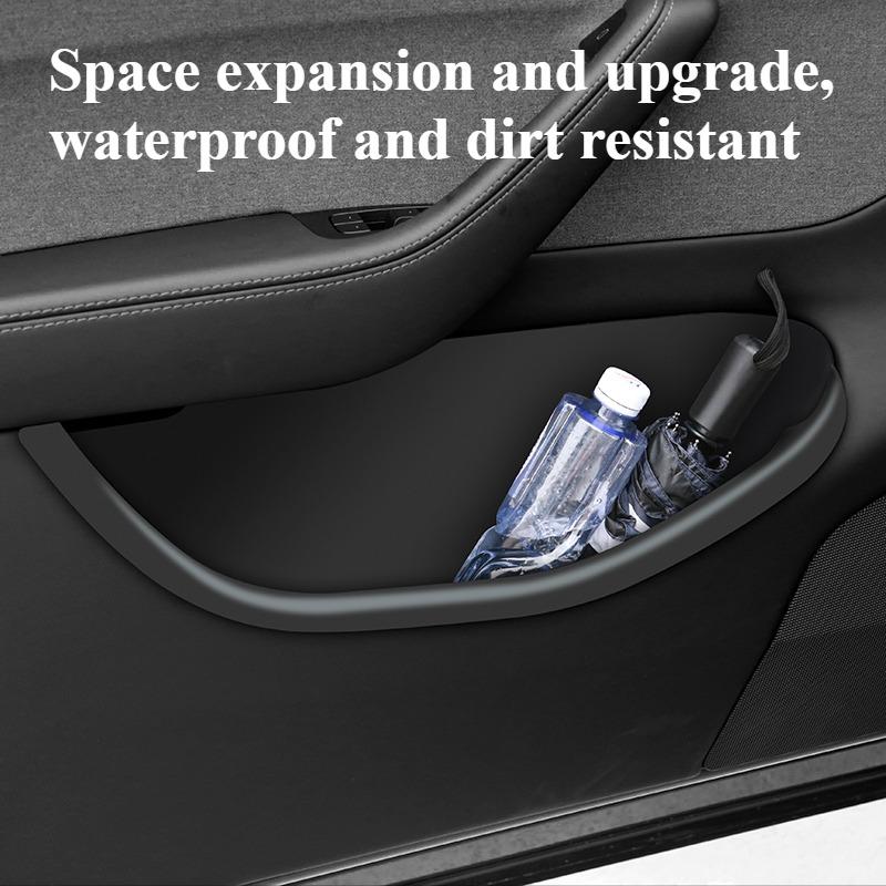 TPE Car Door Side Storage Box Full-Cover for Tesla Model Y Juniper 2025 Front and Rear Door Tray Organizer Waterproof Pocket Box