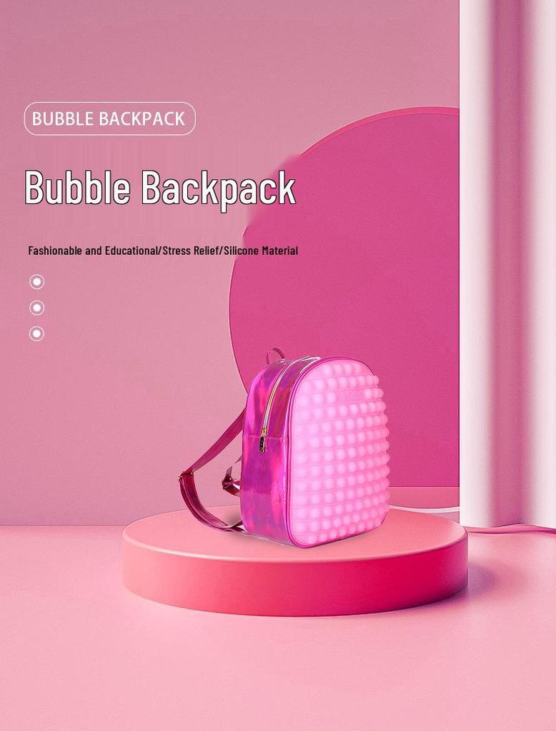 Backpack Mouse Buster: Decompression Bubble Fun Silicone Schoolbag for Kids