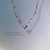 Elegent Shiny Crystal Heart Pendant Necklace for Women Girls Y2K Irregular Silver Color Chain Necklace Fashion Jewelry Gifts