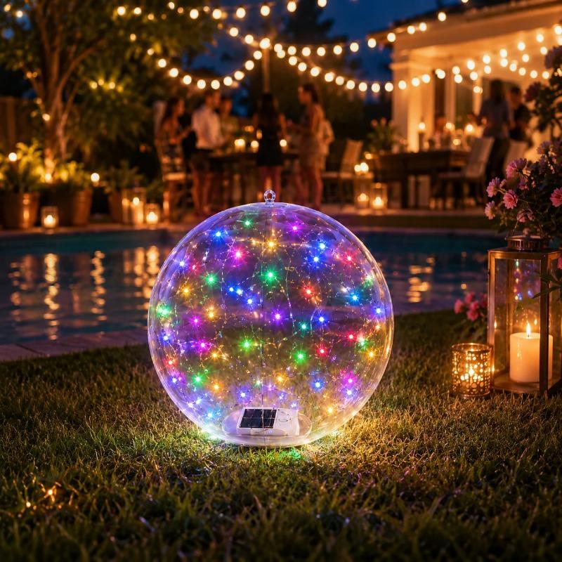 Solar Floating Ball Lights with 8 Modes LED Glow Balls, Warm White Multicolor Blue Waterproof Lights for Garden Patio Pond Pool Party Decor