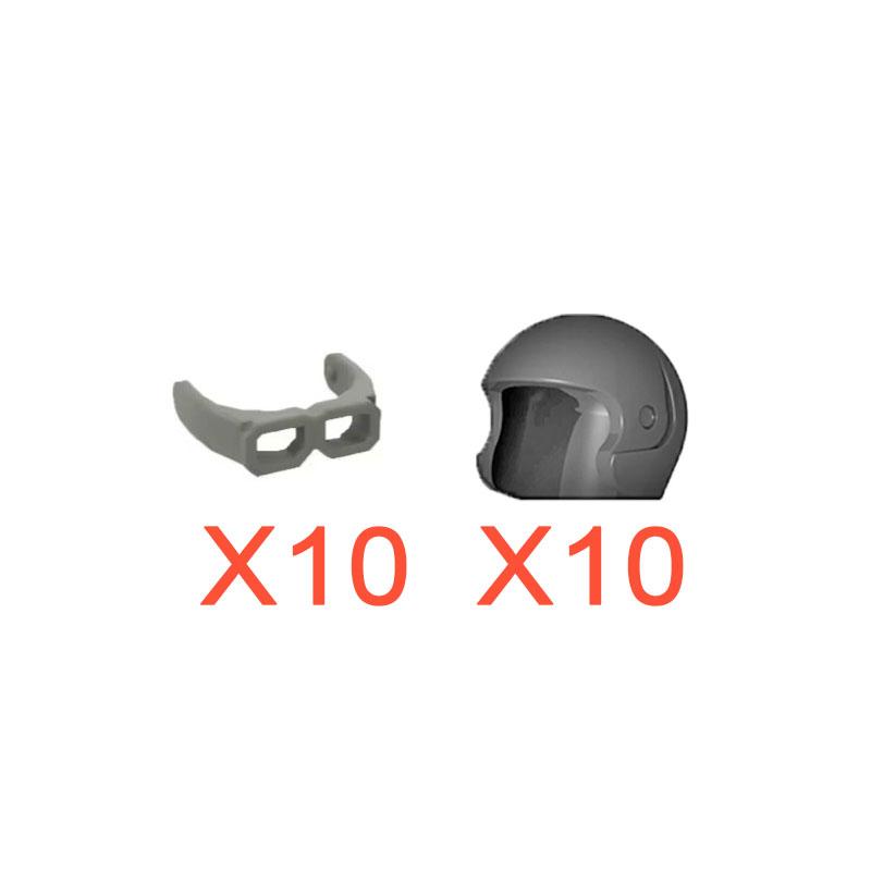 Building Blocks Accessories Military Figure Fireman Pilot Football Player Helmet Navy Cowboy Hat Oxygen Bottle Brick Toy K060