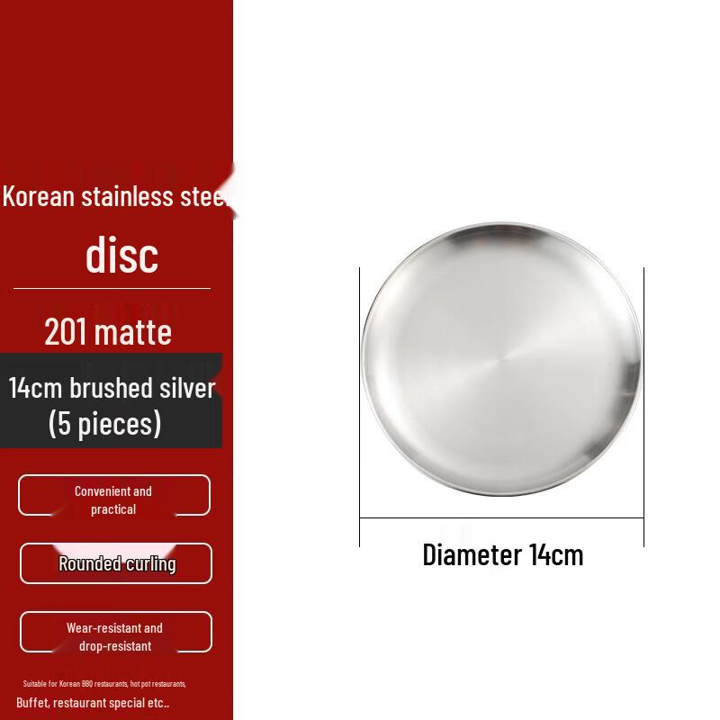 

Anyi Korean Stainless Steel Round BBQ & Picnic Plates