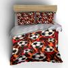 Fiery Soccer Ball With Flame Pattern 3Pcs Bedding Set Soft Microfiber Bedding Set For Sports Lovers Teen Bedroom
