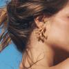 Vintage Metal Contrasting Color Large Flower Stud Earrings for Women Exaggerated Alloy Leaf Temperament Earrings Fashion Jewelry