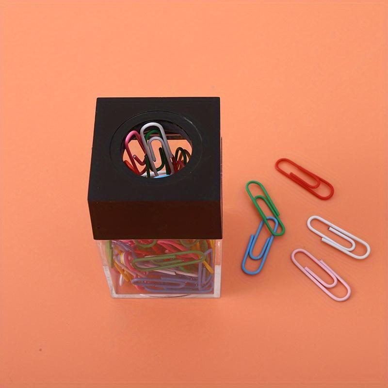 

1Pc Creative Magnetic Paper Clip Holder Box Office School Small Items Convenient Storage with 18pcs Paper Clips чорний