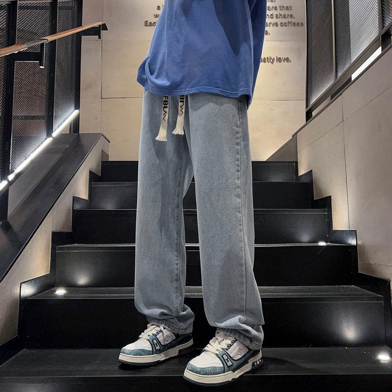 

Dingfengbaoluo Мужские джинсы в американском ретро-стиле, повседневные, прямого кроя L