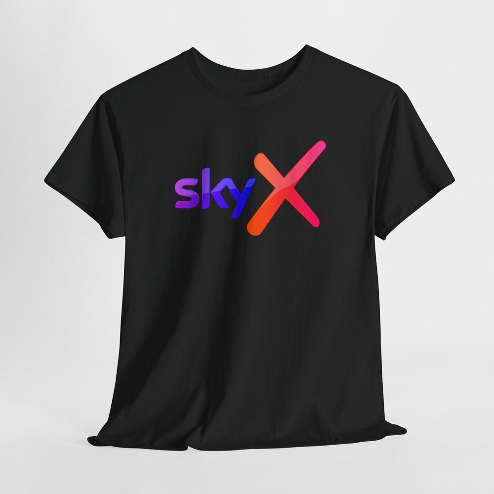 

British Sky X TV T-Shirt Unisex Heavy Cotton Tshirt Tops Tee, Streaming Service Tshirt Tops Tee, XL