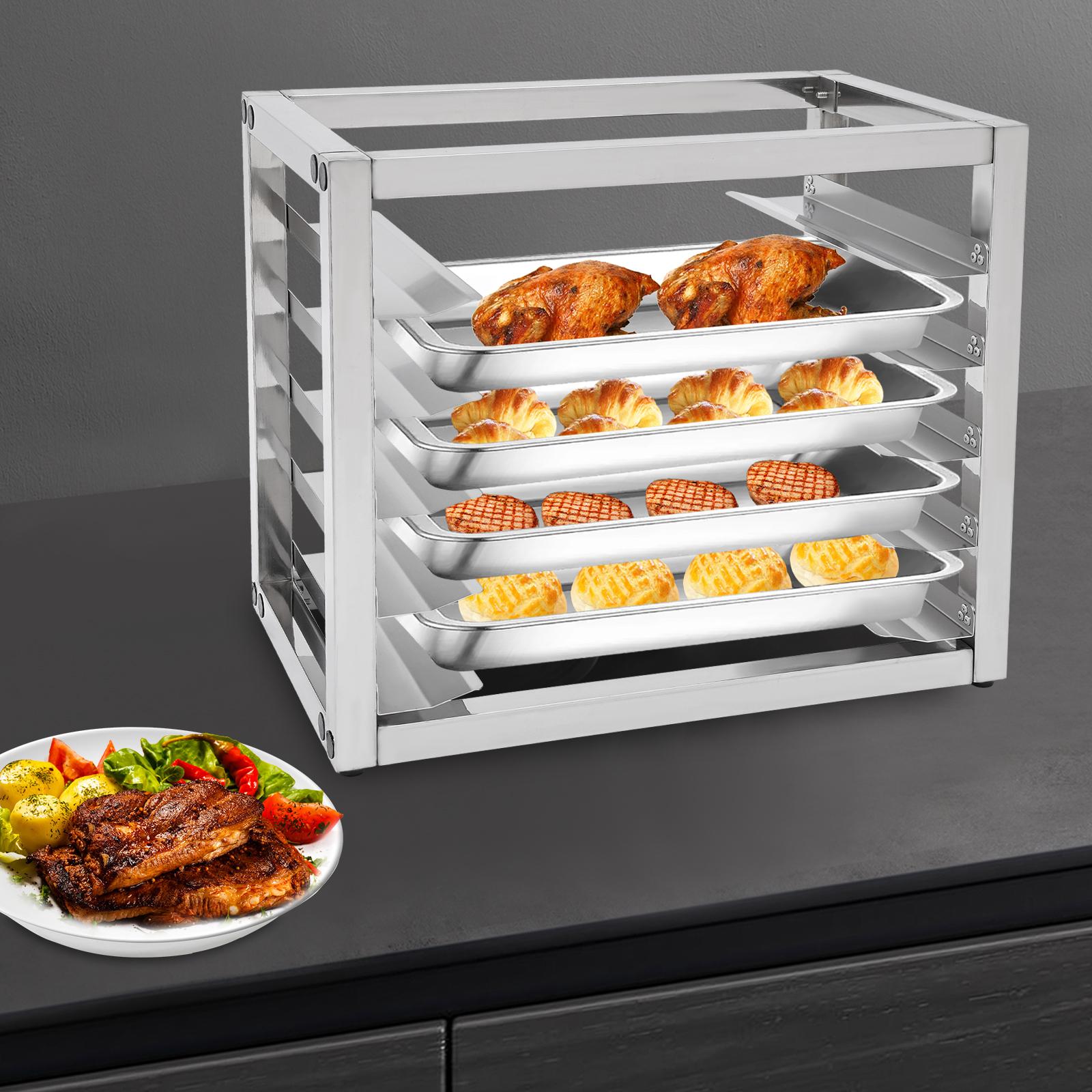 5 Tiers Stainless Steel Pan Rack - Commercial & Home Silver Restaurant Baking Tray Storage Organizer (20kg Per Shelf Capacity) 5-tier серебряный