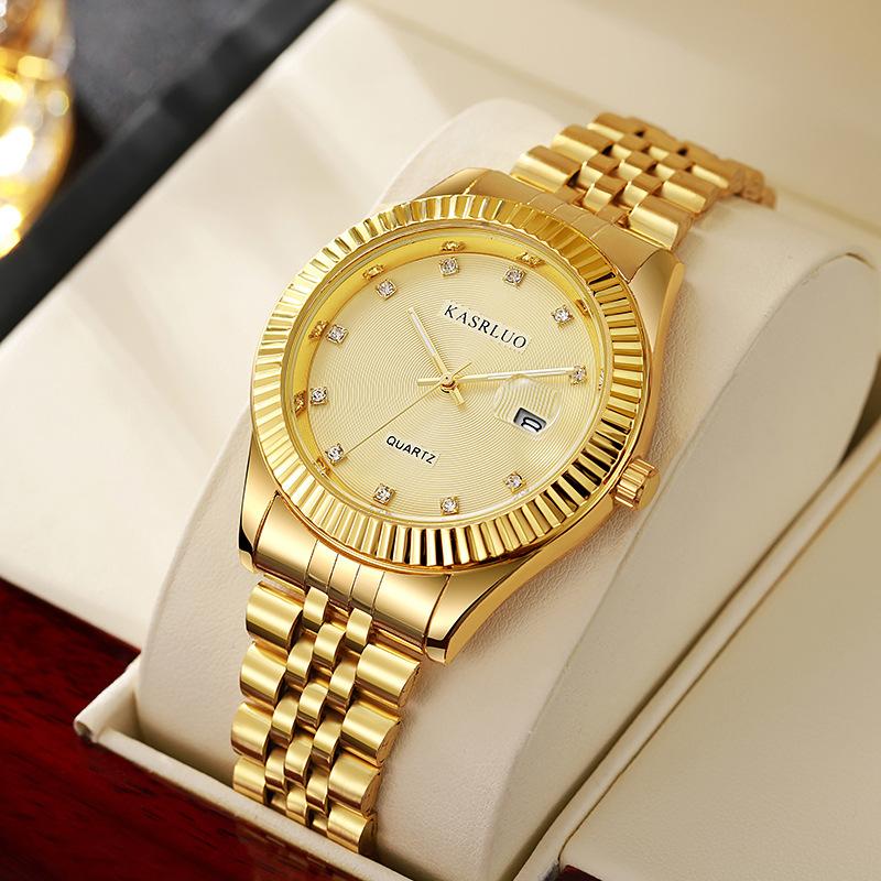 Casaro Watch Men S Watch Waterproof Men S Watch Calendar Steel Strap Watch Quartz Watch