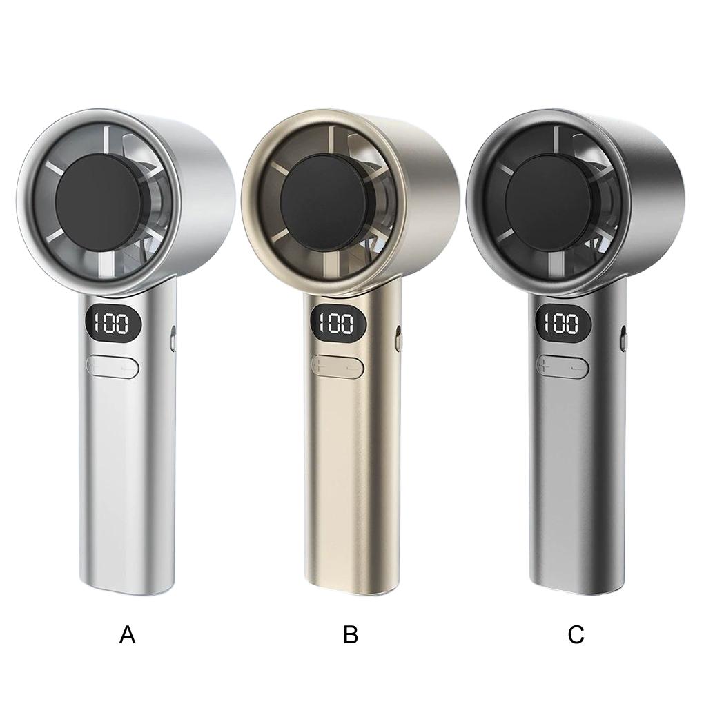 120 Wind Speed Mini Bladeless Handheld Fan With LED Air Volume Digital Display Portable Handheld Fan