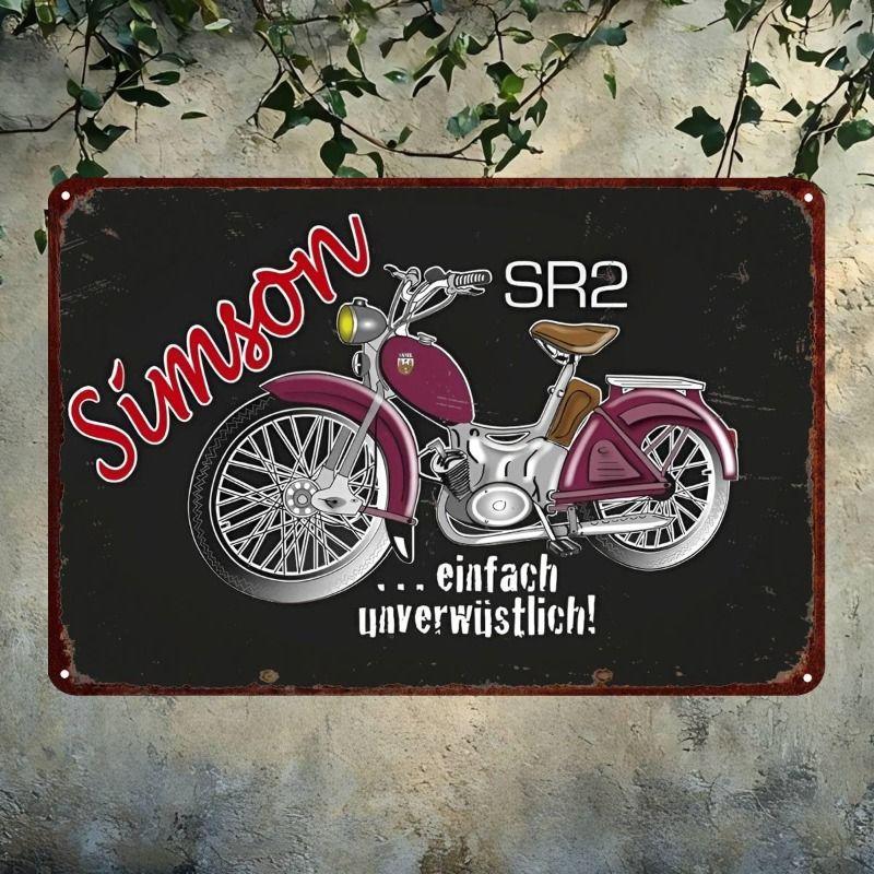 Retro Tin Motorcycle Wall Art for Cafe Bar Garage Decor