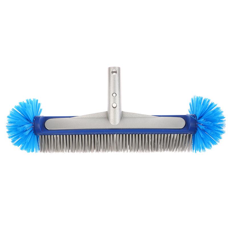 Aluminum Handle Swimming Pool Brush Head With Corner Cleaning Brush Semi-Spherical Bristles Pool Tile Scrubber Brush
