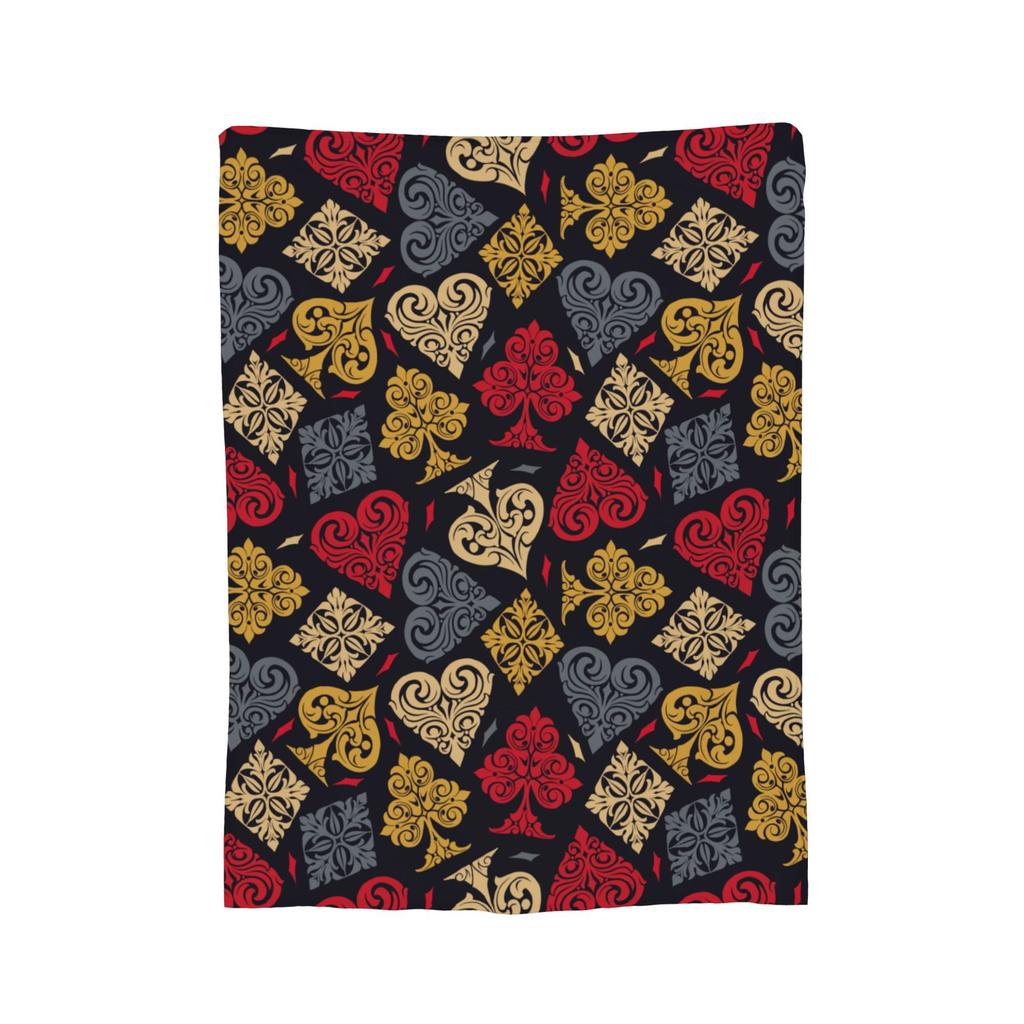 Poker Playing Card  Blankets Coral Fleece Plush Autumn/Winter  Portable Warm Throw Blankets for Sofa Car Quilt