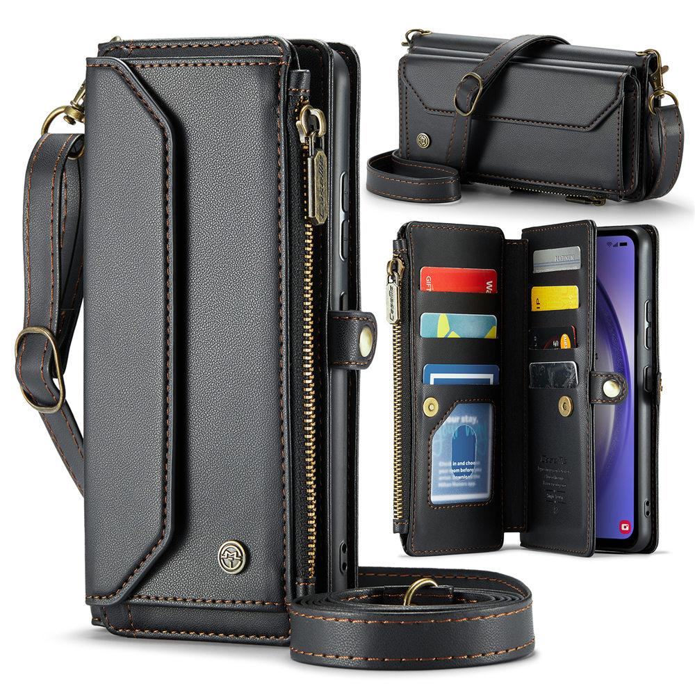 Lanyard Reißverschluss Leder Geldbörse Kartenetui Für Samsung Galaxy A56 A55 A54 A53 A35 A36 A15 A16 A17 A13 A14 Crossbody Klapphülle