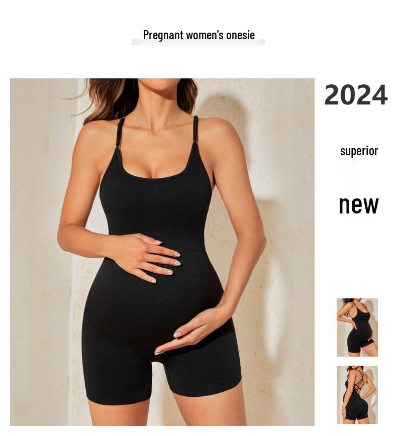 Summer Backless Maternity Jumpsuit: Sexy, Comfortable, High Waist Yoga Suit